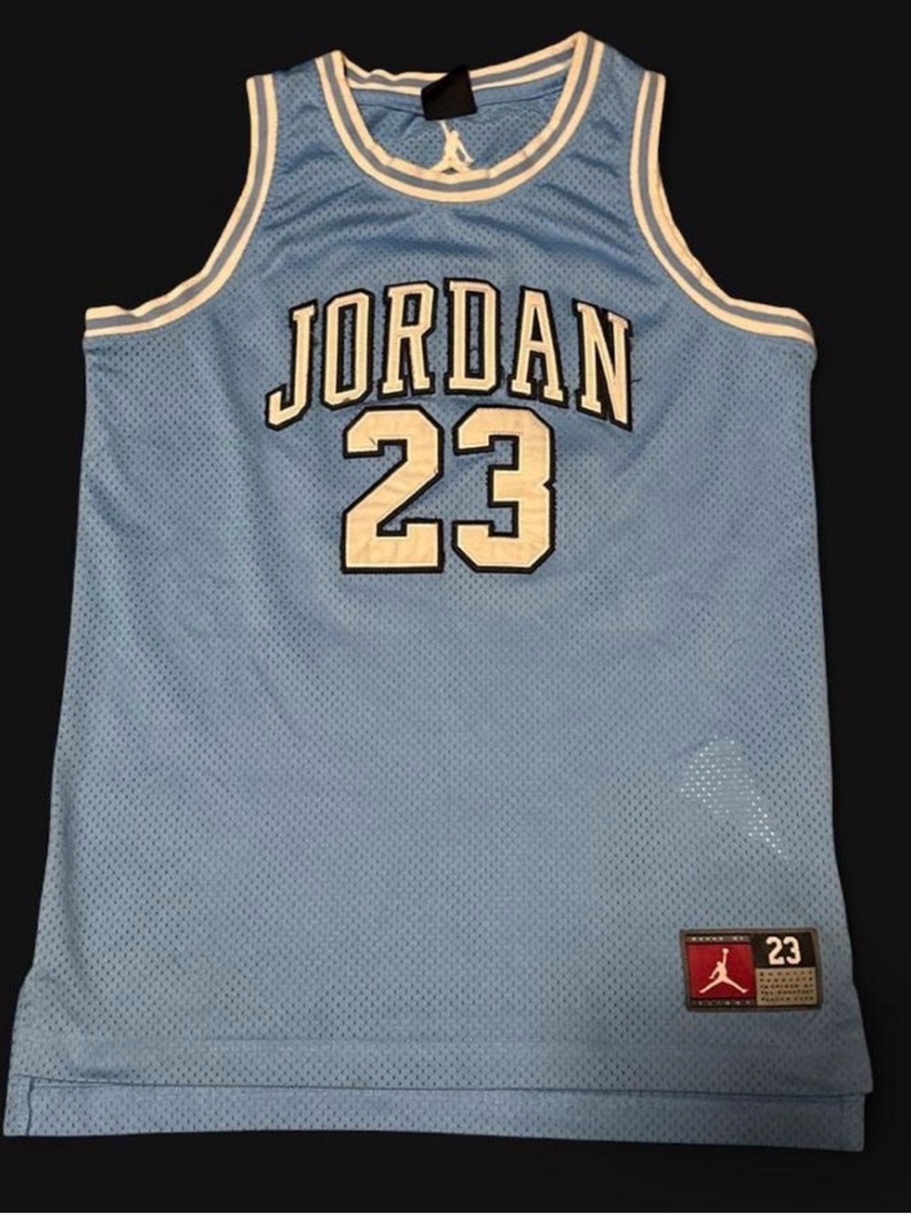 Jordan Light Blue and White Mesh Basketball Jersey - Picture 1 of 3